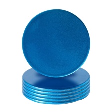 Argon Tableware Metallic Coasters - 10cm - Blue - Pack of 6