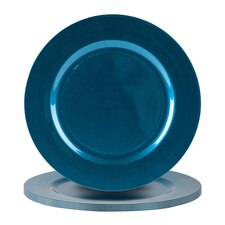 Argon Tableware Metallic Charger Plates - 33cm - Blue - Pack of 6