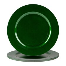 Argon Tableware Metallic Charger Plates - 33cm - Green - Pack of 6