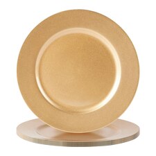 Argon Tableware Metallic Charger Plates - 33cm - Gold - Pack of 6