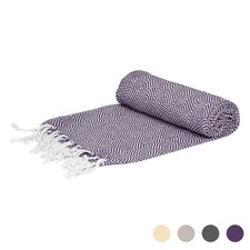 Nicola Spring Turkish Cotton Chevron Bath Towel - 172 x 90cm - Violet