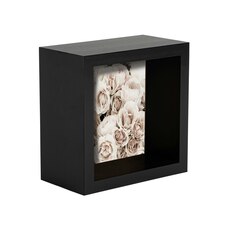 Nicola Spring 3D Deep Box Photo Frame - 4 x 4" - Black