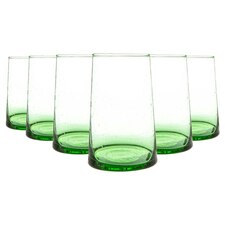 Nicola Spring Merzouga Recycled Highball Glasses - 320ml - Green - Pack of 6