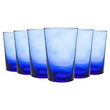 Nicola Spring Meknes Recycled Highball Glasses - 325ml - Blue - Pack of 6