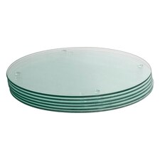 Harbour Housewares Round Glass Placemats - 30cm - Clear - Pack of 6