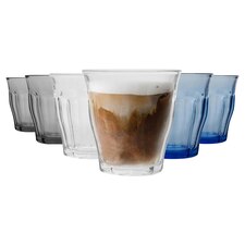 Duralex 6 Piece Picardie Drinking Tumbler Glasses Set - 3 Colours - 250ml