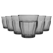 Duralex 12 Piece Picardie Drinking Tumbler Glasses Set - Grey - 250ml