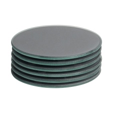 Harbour Housewares Glass Round Coasters - 10cm - Grey - Pack of 6