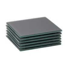 Harbour Housewares Glass Square Coasters - 10cm - Grey - Pack of 6