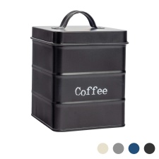 Harbour Housewares Vintage Metal Kitchen Coffee Canister - Black