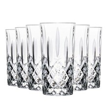 RCR Crystal Orchestra Cut Glass Highball Cocktail Glasses Tumblers Set - 396ml - Pack of 6