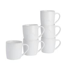 Argon Tableware Coloured Coffee Mugs - 350ml - White - Pack of 6