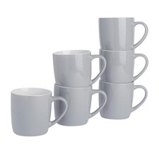 Argon Tableware Coloured Coffee Mugs - 350ml - Grey - Pack of 6