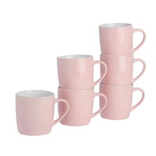 Argon Tableware Coloured Coffee Mugs - 350ml - Pink - Pack of 6