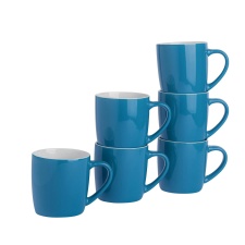 Argon Tableware Coloured Coffee Mugs - 350ml - Blue - Pack of 6