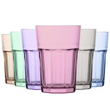 LAV Aras Coloured Highball Glasses - 365ml - 6 Colours - Pack of 6