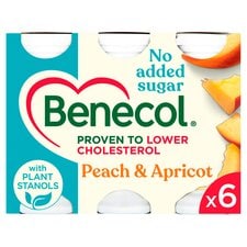 Benecol Peach & Apricot No Added Sugar 6 x 67.5g