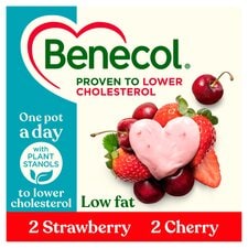 Benecol Strawberry & Cherry Low Fat Yogurt 4 Pack 480G