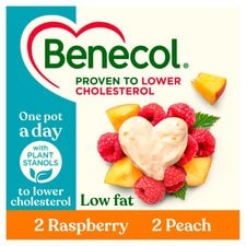 Benecol Raspberry & Peach Low Fat Yogurt 4 Pack 480G