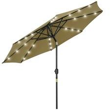 Outsunny LED Solar Powered Parasol Umbrella Garden Tilt String Light