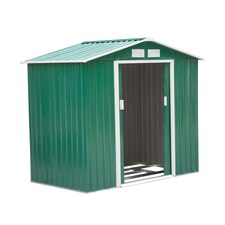 Outsunny 7 x 4ft Garden Shed Storage with Foundation and Vents, Green