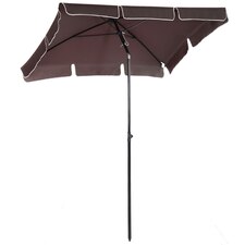 Outsunny Sun Umbrella Parasol Patio Rectangular 2M x 1.3M Brown