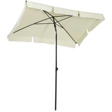 Outsunny Sun Umbrella Parasol Patio Rectangular 2M x 1.3M Off-White