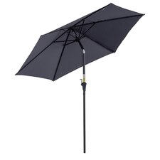 Outsunny 2.6M Patio Umbrella Parasol Sun Shade Garden Aluminium Grey