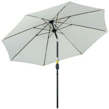 Outsunny 2.7M Patio Umbrella Sunshade Canopy with Tilt and Crank White