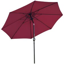 Outsunny 2.7M Patio Umbrella Sunshade Canopy with Tilt and Crank Red