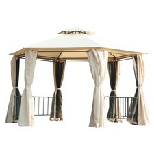 Outsunny 3m x 3m Gazebo Canopy 2 Tier Patio Shelter Steel for Garden