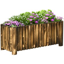 Outsunny Raised Flower Bed Wooden Planter Container Box 100x40x40cm