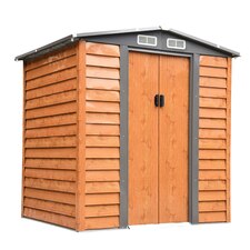 Outsunny 6.5x5.2ft Garden Shed Wood Effect Tool Storage Sliding Door