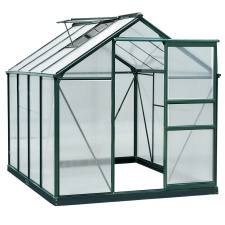 Outsunny 6 x 8ft Polycarbonate Greenhouse, Large Walk-In Green House