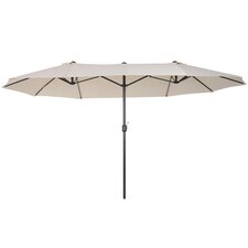 Outsunny Sun Umbrella Canopy Double-sided Crank Sun Shade Shelter 4.6M