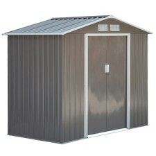 Outsunny 7 x 4ft Garden Shed Storage with Foundation and Vents, Grey