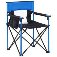 Outsunny Outdoor Folding Fishing Camping Chair withCup Holder Blue