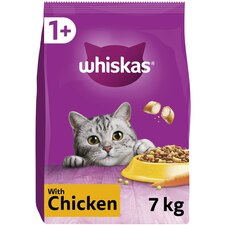 7kg Whiskas 1+ Adult Complete Dry Cat Food Chicken Bulk Pack Cat Biscuits