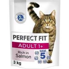 3kg Perfect Fit Advanced Nutrition Adult Complete Dry Cat Food Salmon (4x750g)