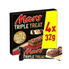 Mars Triple Treat Fruit Nut & Chocolate Bars Multipack 4 X 32g