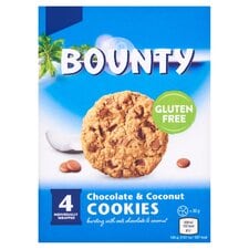 Bounty Gluten Free Chocolate & Coconut Cookie Multipack (4x30g)