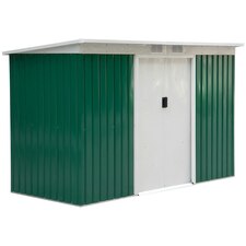 Outsunny 9 x 4FT Outdoor Metal Frame Garden Storage Shed, Dark Green