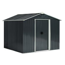 Outsunny 8 x 6ft Garden Storage Shed with Double Sliding Door Grey