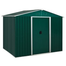 Outsunny 8 x 6ft Garden Storage Shed with Double Sliding Door Green