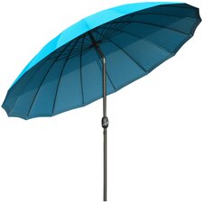 Outsunny 2.5m Round Curved Adjustable Parasol Sun Umbrella Pole Blue