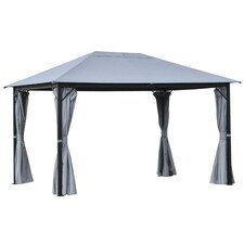 Outsunny 4m x 3m Outdoor Gazebo Canopy Pavilion with  Curtains Netting