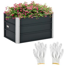 Outsunny Raised Garden Bed Metal Planter Box for Vegetables Flower