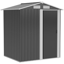 Outsunny 5ft x 4.3ft Outdoor Metal Storage Shed with Sliding Door