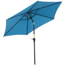 Outsunny Patio Umbrella Parasol Sun Shade Garden Aluminium Blue 2.7M