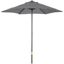 Outsunny 2m Parasol Patio Umbrella, Outdoor Sun Shade Dark Grey